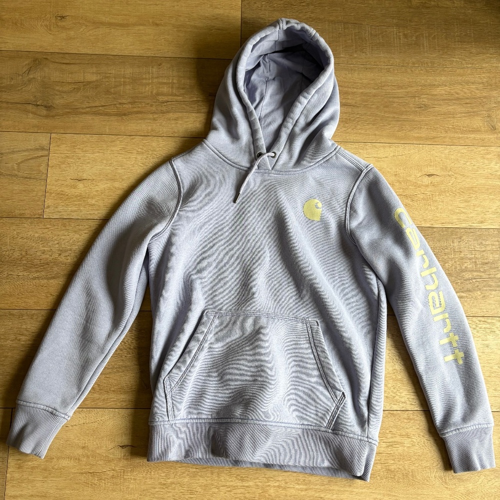 Carhardt hoodie sweatshirt size Small (4-6) lavender-bluish color